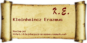 Kleinheincz Erazmus névjegykártya